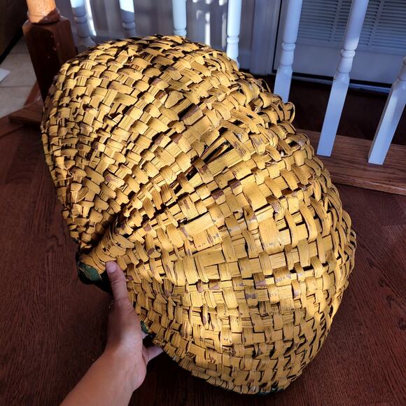 Rustic Primitive Buttocks Basket Golden 24 inch Fall Decor - Picture 6 of 8